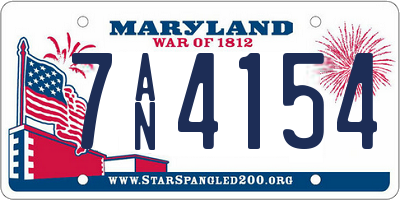 MD license plate 7AN4154