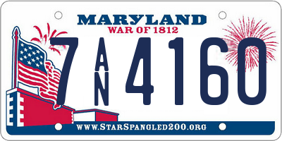 MD license plate 7AN4160