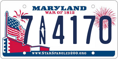 MD license plate 7AN4170