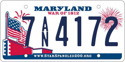 MD license plate 7AN4172