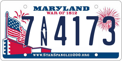 MD license plate 7AN4173