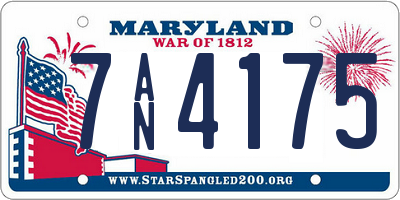 MD license plate 7AN4175