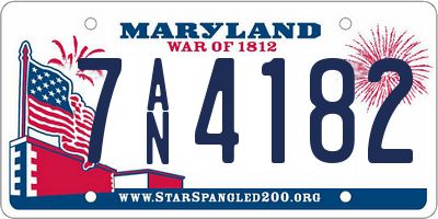 MD license plate 7AN4182