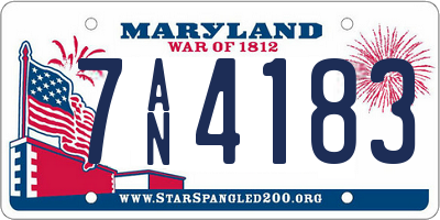 MD license plate 7AN4183
