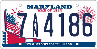 MD license plate 7AN4186