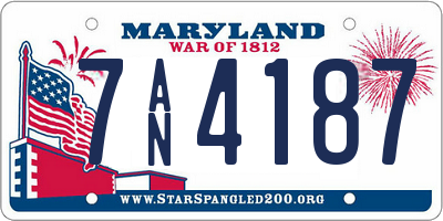 MD license plate 7AN4187