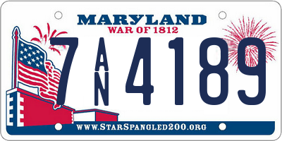 MD license plate 7AN4189