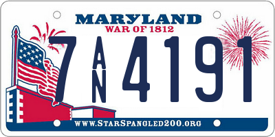 MD license plate 7AN4191