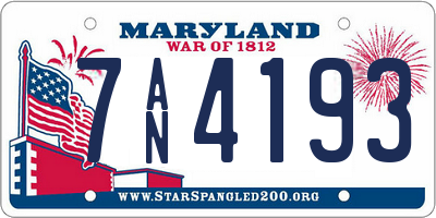 MD license plate 7AN4193