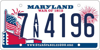 MD license plate 7AN4196