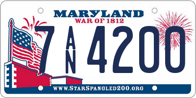 MD license plate 7AN4200