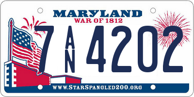 MD license plate 7AN4202