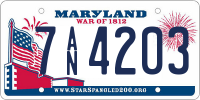 MD license plate 7AN4203