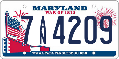 MD license plate 7AN4209