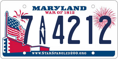 MD license plate 7AN4212