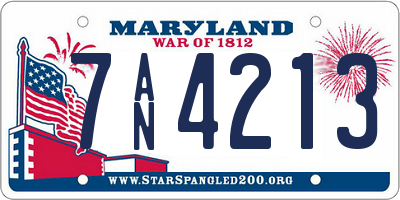 MD license plate 7AN4213