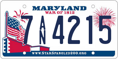 MD license plate 7AN4215
