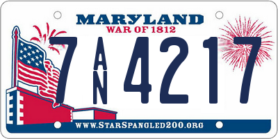 MD license plate 7AN4217