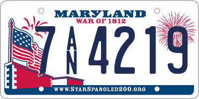 MD license plate 7AN4219