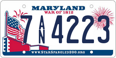 MD license plate 7AN4223