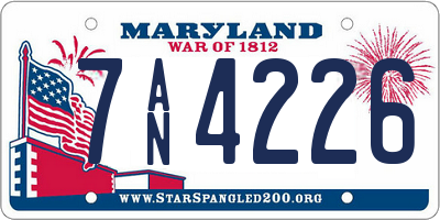 MD license plate 7AN4226