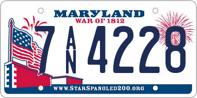 MD license plate 7AN4228