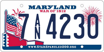 MD license plate 7AN4230
