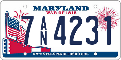 MD license plate 7AN4231