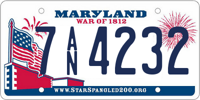 MD license plate 7AN4232