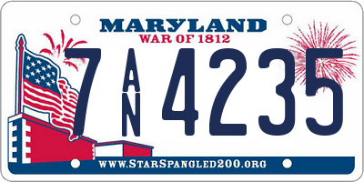 MD license plate 7AN4235