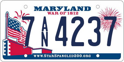 MD license plate 7AN4237