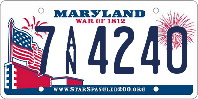 MD license plate 7AN4240