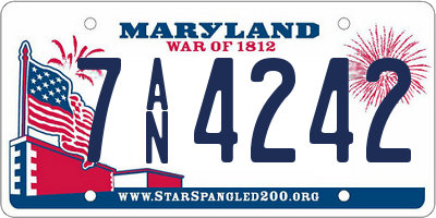 MD license plate 7AN4242