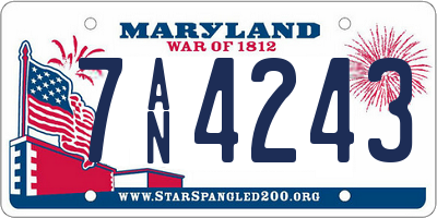 MD license plate 7AN4243