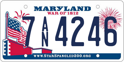 MD license plate 7AN4246
