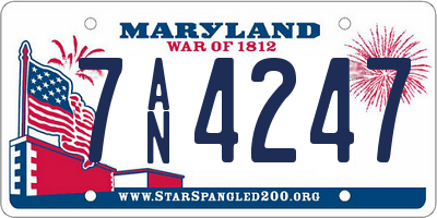 MD license plate 7AN4247