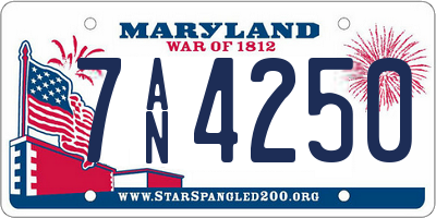 MD license plate 7AN4250