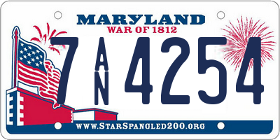 MD license plate 7AN4254