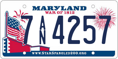 MD license plate 7AN4257