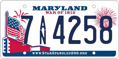 MD license plate 7AN4258