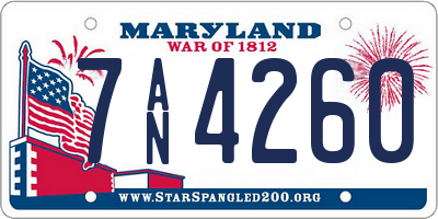 MD license plate 7AN4260
