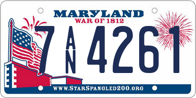 MD license plate 7AN4261