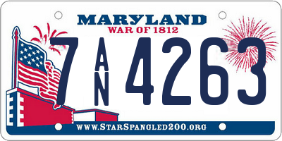 MD license plate 7AN4263