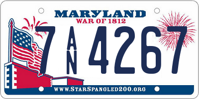 MD license plate 7AN4267