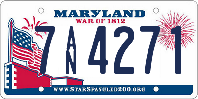 MD license plate 7AN4271