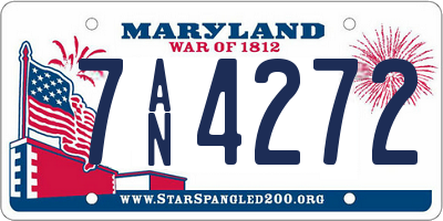MD license plate 7AN4272