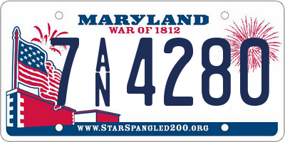 MD license plate 7AN4280
