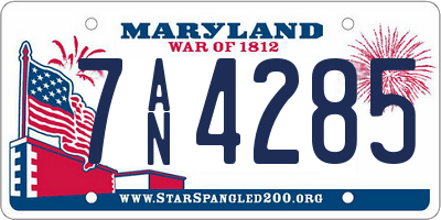 MD license plate 7AN4285