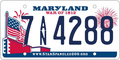 MD license plate 7AN4288