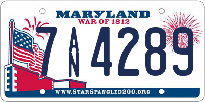 MD license plate 7AN4289